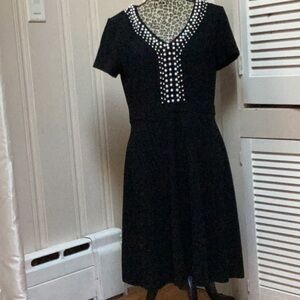 Karl Lagerfeld fit and flare pearl embellished neckline